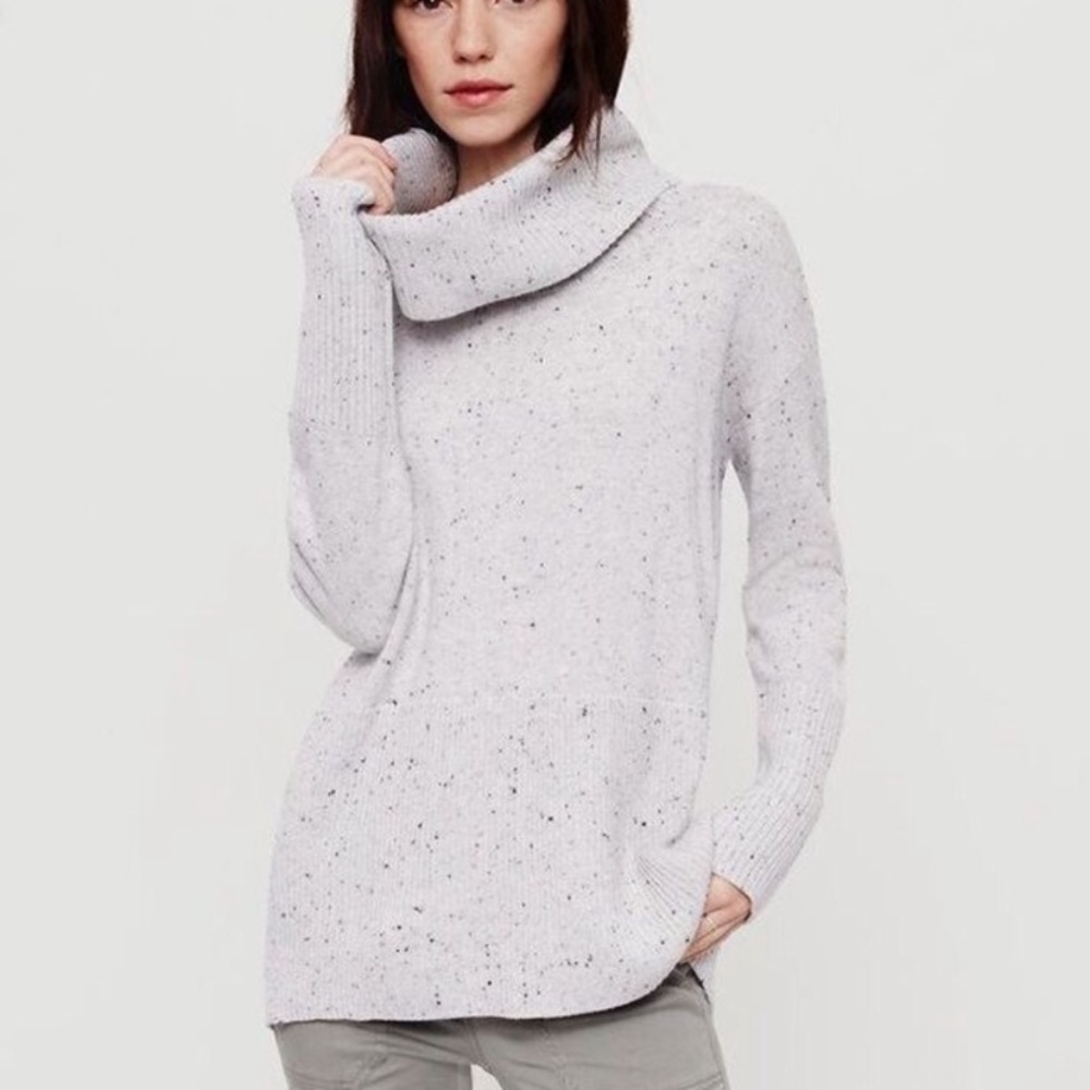 Lou & Grey speckled cowl neck sweater